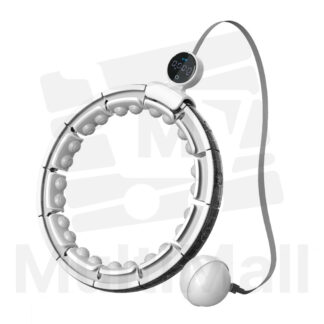 UPGRADED Digital Hula Hoop - Grey | Weighted Fitness Thin Waist Weight Loss Adult Abdominal Slimming Body Exercise Equipment | Hula Hoop Exercise For Slimming | Weighted Hula Hoop | Hula Hoop Weighted l Smart Hula Hoop