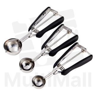 Black Premium 3 Pcs Ice Cream Scoop Set | Stainless Steel | Cookies Dough Scoop | Ice Cream Scoops Set | Ice Cream Scooper|Stainless Steel Ice Cream Scooper |Ice Cream Spoon|