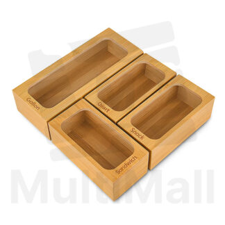 4Pcs Bamboo Ziplock Organizer | Kitchen Drawer Organizer | FOOD STORAGE BAG HOLDER | Foil Organizer | Zip Lock Bag | Zip Lock Bag Storage | Cling Firm Holder