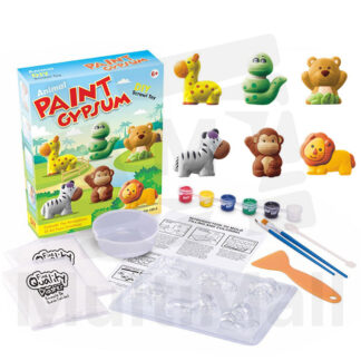 (Portrait Box) DIY Paint Gypsum  - Animal  |Toys | Kid Plaster Painting | Art and Crafts Painting for Kids | Dino Toy | Gift For Kids l Kid Plaster Painting  l Gift for Kids l Animal Figurine