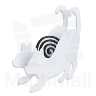 Cat A-White Squat Cat Mosquito Coil  Holder | Mosquito Coil Case | Mosquito Coil Holder | Mosquito Coils Rack | Mosquito Coil Box | Mosquito Coil Holder Portable | Mosquito Coils Box | Mosquito Coils Holder