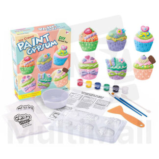 (Portrait Box) DIY Paint Gypsum  - Cupcake |Toys | Kid Plaster Painting | Art and Crafts Painting for Kids | Dino Toy | Gift For Kids l Kid Plaster Painting  l Gift for Kids l Animal Figurine