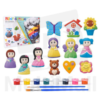 (Landscape Box) DIY Paint Gypsum  - Little Girl | Kid Plaster Painting | Art and Crafts Painting for Kids | Dino Toy | Gift For Kids l Kid Plaster Painting  l Gift for Kids l Animal Figurine