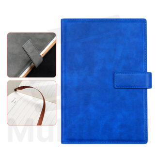 A5 Magnetic Buckle Notebook - Blue | Leather Cover |Notebook for writing | Notebook Dairy |Handwriting Notebook | PU Leather Notebook| School and Business Notebook