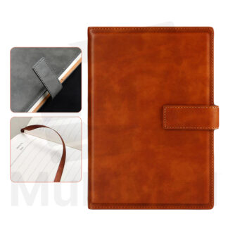 A5 Square Buckle Notebook - Brown | Leather Cover |Notebook for writing | Notebook Dairy |Handwriting Notebook | PU Leather Notebook| School and Business Notebook