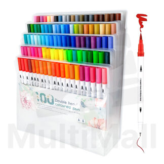 100 Pcs. Premium Dual Tip Art Markers Set Brufuner Oil Colour Pencils*Colors Markers Dual Tip*Dual Tip Art Marker*Kid Colour marker set*Dual tip Brush Pen* Sketch Drawing Dual Head Watercolor Marker Pen
