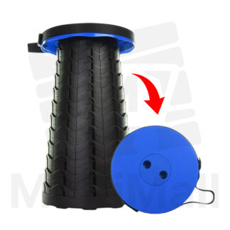 Blue Telescopic Stool Premium Portable Adjustable Multipurpose Collapsible Stools Non Slip Base capacity 180 Kg - Sturdy and Lightweight Retractable Stools Chair Seat