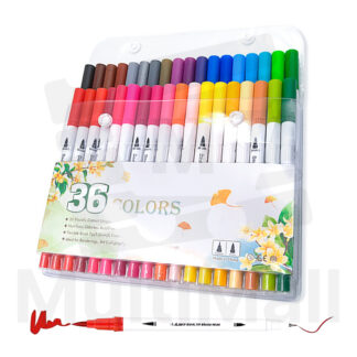 36 Pcs Premium Dual Tip Art Markers Set Brufuner Oil Colour Pencils*Colors Markers Dual Tip*Dual Tip Art Marker*Kid Colour marker set*Dual tip Brush Pen* Sketch Drawing Dual Head Watercolor Marker Pen
