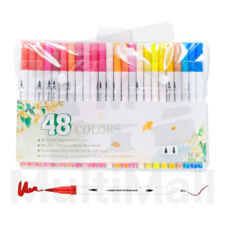 48 pcs Premium Dual Tip Art Markers Set  *Colors Markers Dual Tip*Dual Tip Art Marker*Kid Colour marker set*Dual tip Brush Pen* Sketch Drawing Dual Head Watercolor Marker Pen