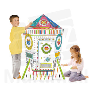 Kids 3D Doodle Playhouse - Rocket | Cardboard Toy House| Playhouse for kids Cardboard |Playhouse| Cardboard Animal|  Cardboard Toy House| Cardboard Toy| Cardboard| Playhouse Toy| Playhouse for Kids