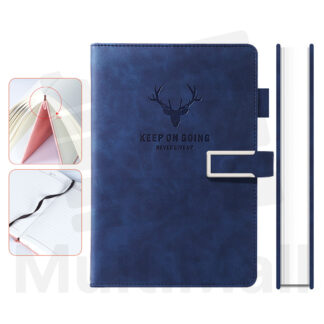 A5 Notebook Metal Buckle - BLUE | Leather Cover | Notebook for writing| Note| Notebook Dairy| Writing Notebook| Handwriting Notebook| Business Notebook PU Leather| Leather Cover notebook