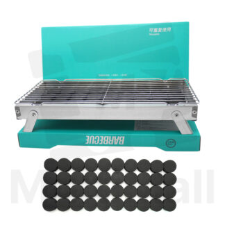 Portable BBQ Grill - Large +40 Pcs Charcoal , Disposable BBQ Grill, Fast Ignition Portable Charcoal Grill for Indoor and Outdoor Picnic, Stainless Steel Barbecue Household Grill Charcoal