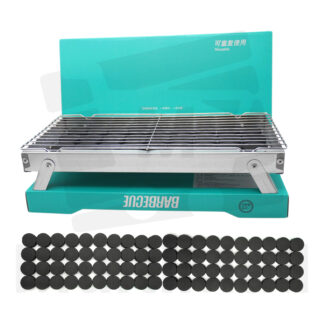 Portable BBQ Grill - Large +80 Pcs Charcoal , Disposable BBQ Grill, Fast Ignition Portable Charcoal Grill for Indoor and Outdoor Picnic, Stainless Steel Barbecue Household Grill Charcoal
