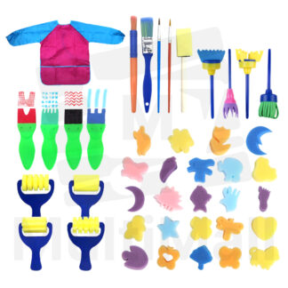 42 Pcs Kid Sponge Set - PINK |Sponge Painting Set| Kid Drawing| Painting for kid| Brushes Kit for Art & Craft l Painting supplies |Kid Painting Kit |Kid painting brush set |Creative Painting |Kid Painting Fun