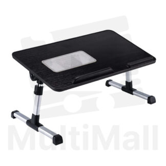 Large Black Ergonomic Laptop Table (1 Fan, No Drawer, No Holder)|Laptop Table|Fold able Laptop Bed Desk on Bed|Desk on bed|Laptop Table|Laptop Desk adjustable|Laptop Desk