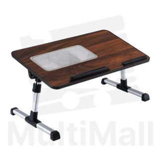 Standard Walnut Ergonomic Laptop Table (1 Fan, No Drawer, No Holder)|Laptop Table|Fold able Laptop Bed Desk on Bed|Desk on bed|Laptop Table|Laptop Desk adjustable|Laptop Desk|Laptop Desk Stand