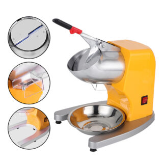 New Upgraded Taller Version YELLOW Electric Ice Crusher Shaver Machine ★Ice Dessert★Ice Chopper★Powerful motor★Stainless-steel double blade fine ice★Ice Kacang★Snow cone★Easy-to-use Home Use