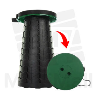 Dark Green Telescopic Stool Premium Portable Adjustable Multipurpose Collapsible Stools Non Slip Base capacity 180 Kg - Sturdy and Lightweight Retractable Stools Chair Seat