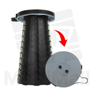 Grey Telescopic Stool Premium Portable Adjustable Multipurpose Collapsible Stools Non Slip Base capacity 180 Kg - Sturdy and Lightweight Retractable Stools Chair Seat