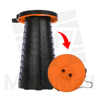 Orange Telescopic Stool Premium Portable Adjustable Multipurpose Collapsible Stools Non Slip Base capacity 180 Kg - Sturdy and Lightweight Retractable Stools Chair Seat