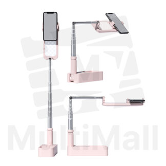 Extendable Selfie Stand Pink - 360° Rotation Phone Rack,  Rechargeable Wireless Foldable Light for Live Streaming, Selfie, YouTube, Tiktok, Video, Makeup, Photography, and Reading