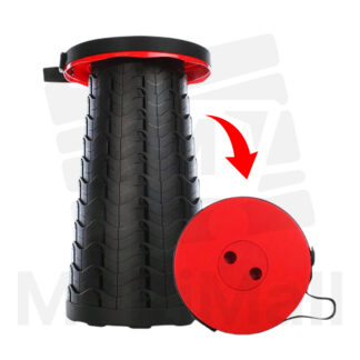 Red Telescopic Stool Premium Portable Adjustable Multipurpose Collapsible Stools Non Slip Base capacity 180 Kg - Sturdy and Lightweight Retractable Stools Chair Seat