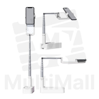 Extendable Selfie Stand White - 360° Rotation Phone Rack,  Rechargeable Wireless Foldable Light for Live Streaming, Selfie, YouTube, Tiktok, Video, Makeup, Photography, and Reading, Portable Selfie Stand