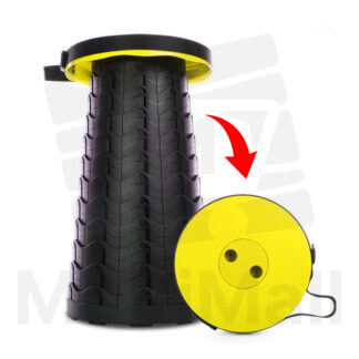 Yellow Telescopic Stool Premium Portable Adjustable Multipurpose Collapsible Stools Non Slip Base capacity 180 Kg - Sturdy and Lightweight Retractable Stools Chair Seat