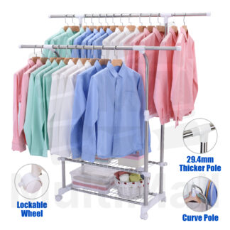 Upgraded H Type - Curve 1.6M (2 Poles) Drying Rack for Hanging Clothes | Clothes Drying Rack | Space Saving Laundry Rack | Retractable Laundry Drying Rack | Clothing Rack | Clothes Hanger Rack
