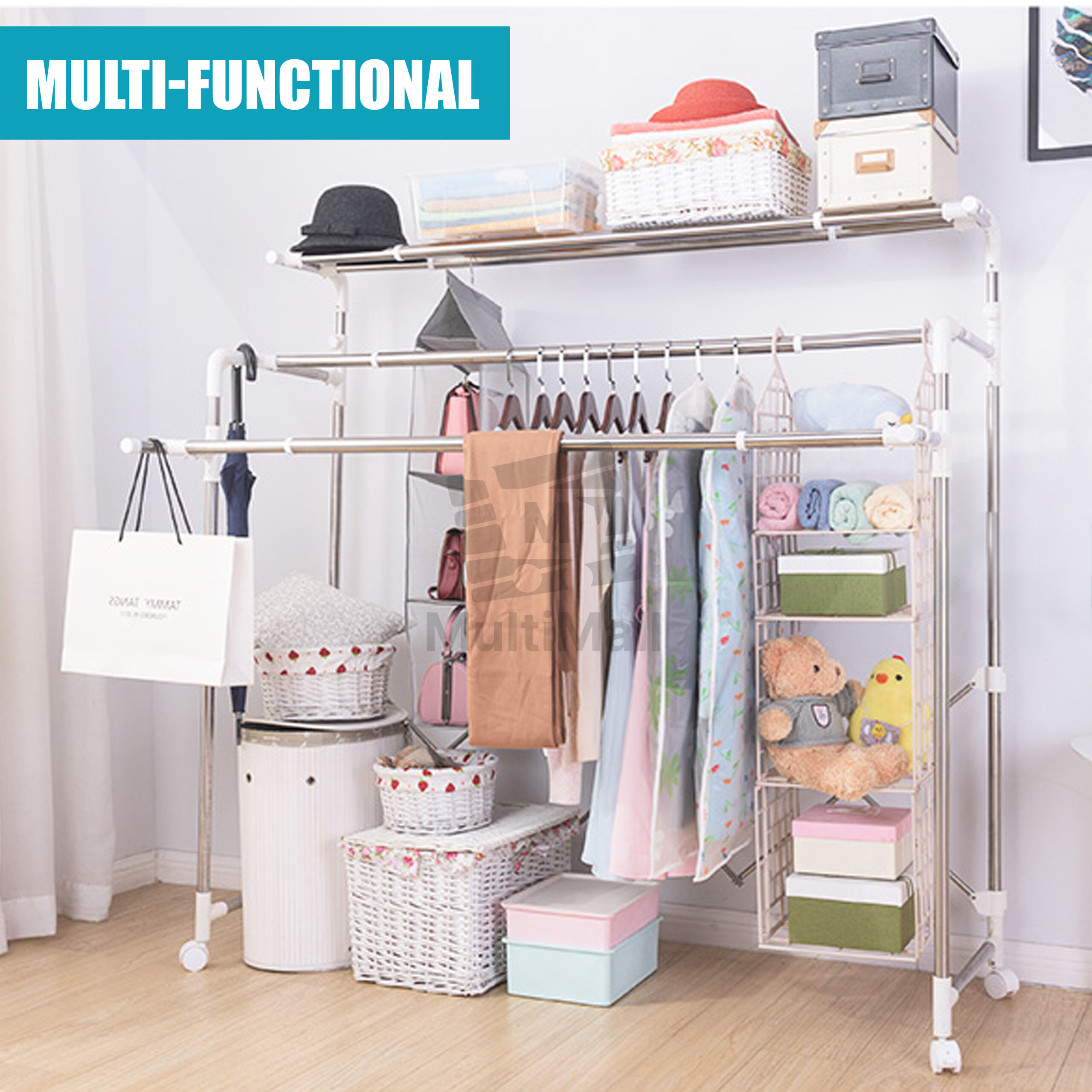 Upgraded H Type 1.5M ( 4 Poles) -Stainless Steel Laundry Rack For ...