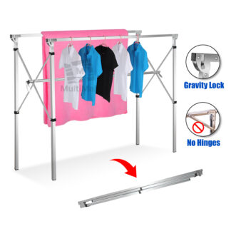 H MODEL - 1.5M ( 3 POLES NO WHEEL) Stainless Steel Extendable Drying Rack| Foldable Laundry Rack| Drying Rack| Laundry Organizer| Drying Rack clothes| Drying clothe Folding| Cloth Laundry Drying Rack Retractable
