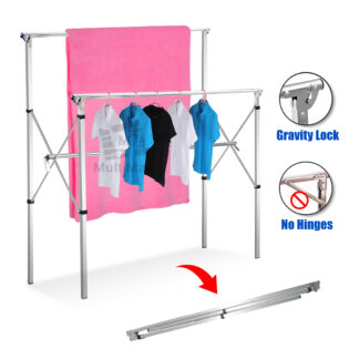 H Model 2.4 M pro Stainless Steel Extendable Laundry Drying Rack| Laundry Rack | Foldable Laundry Rack| Drying Rack| Laundry| Laundry Organizer| Drying Rack clothes| Drying clothe Folding| Cloth Laundry Drying Rack Retractable