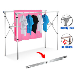H MODEL - 2M ( 3 POLES NO WHEEL) Stainless Steel Extendable Drying Rack| Foldable Laundry Rack| Drying Rack| Laundry| Laundry Organizer| Drying Rack clothes| Drying clothe Folding