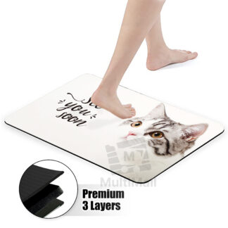Premium 3 Layers Diatomite Bathroom Mat - Cute Kitten (50cmx70cm)  |Absorbent Fast Dry | Bathroom Mat |Diatomite | Floor Mat Diatomite soft |bathroom mat anti slip |diatomite bathroom| bathroom mat diatomite | diatomite mat for bathroom