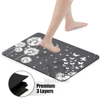 Premium 3 Layers Diatomite Bathroom Mat - Floral (50cmx70cm)  |Absorbent Fast Dry | Bathroom Mat |Diatomite | floor mat diatomite soft |bathroom mat anti slip |diatomite bathroom| bathroom mat diatomite | diatomite mat for bathroom