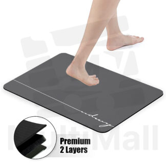 Premium 2 Layers Diatomite Bathroom Mat - Grey (50cmx70cm) | Absorbent Fast Dry | Bathroom Mat | Diatomite | Floor mat Diatomite Soft | Bathroom Mat Anti Slip | Diatomite Bathroom| Bathroom Mat