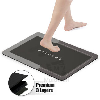 Premium 3 Layers Diatomite Bathroom Mat - Welcome (50cmx70cm)  |Absorbent Fast Dry | Bathroom Mat |Diatomite | floor mat diatomite soft |bathroom mat anti slip |diatomite bathroom| bathroom mat diatomite | diatomite mat for bathroom