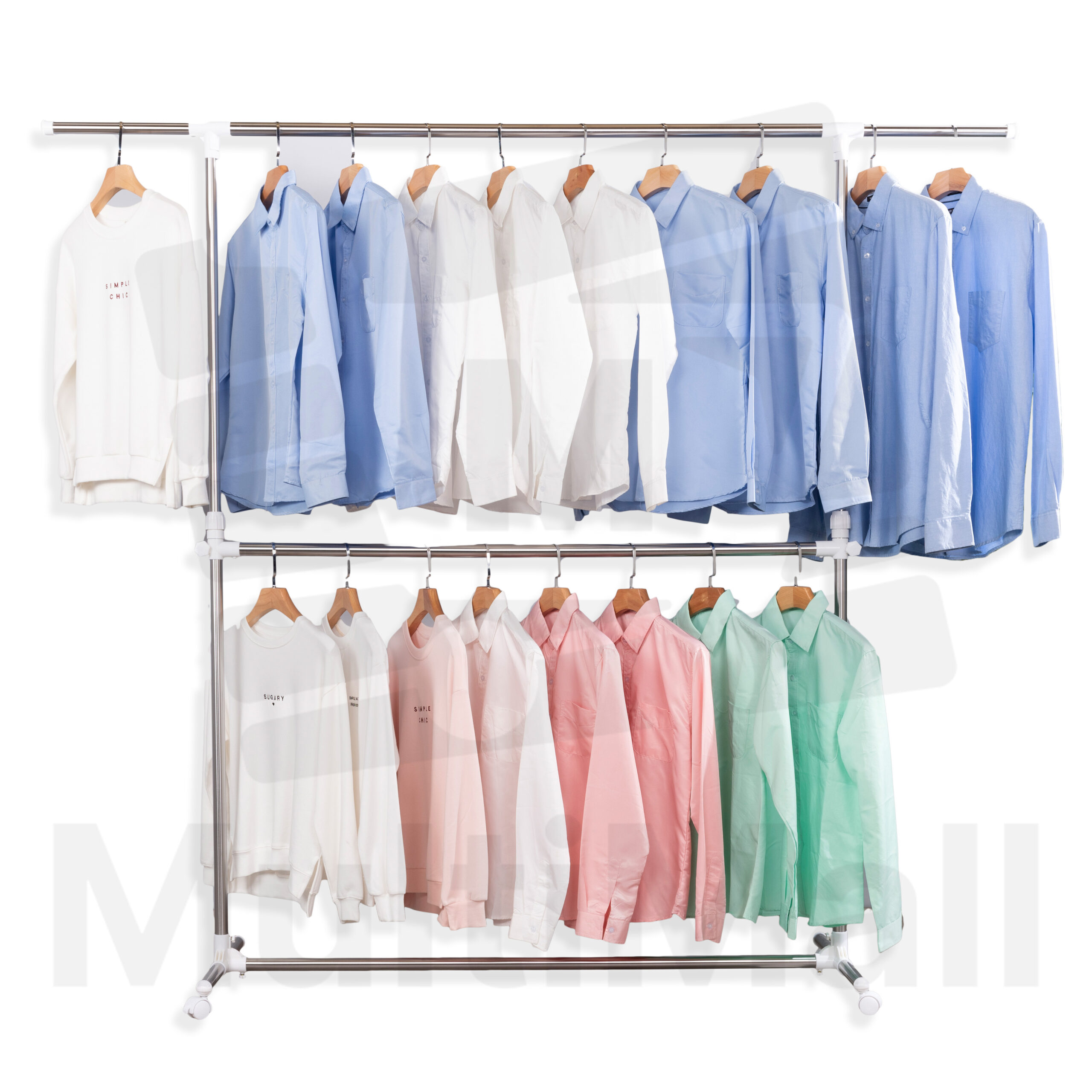 H Type 2.2M Top and Bottom Pole Stainless Steel Laundry Rack Easy Storage Clothes Drying Rack Top and Bottom Pole |Laundry Rack |Clothe Rack| Drying Rack Multi-functional, Adjustable and Space Saving