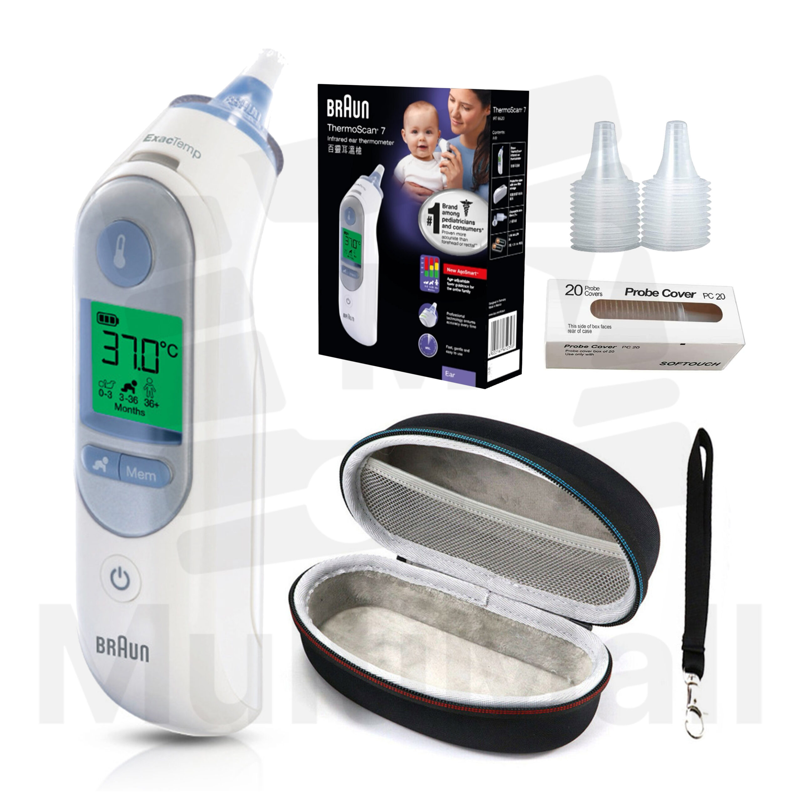 Digital Ear Thermometer- Braun ThermoScan IRT6520  Age Precision, Age Smart Fever Thermometer Disposable Probe Covers or Lens Filters, Ear Thermal Scanner for Kids, Babies, Toddlers and Adults