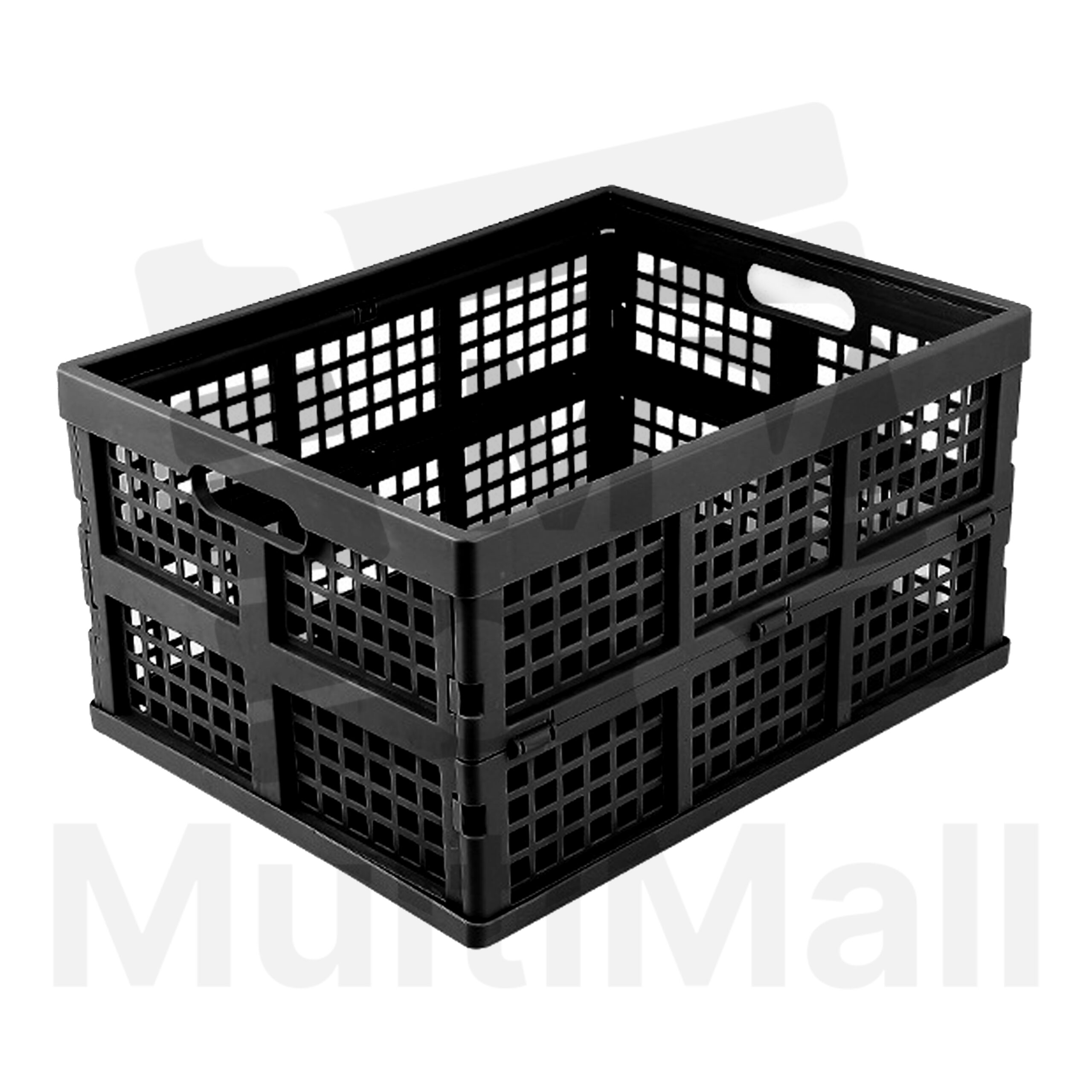 Black Foldable Storage Basket–Stackable Folding Plastic Crates, Collapsible Multifunctional Bin for Dirty Clothes in Bathroom and Bedroom – Space Saving, Foldable, and Portable Easy Storage Organizer for Toys, Snacks, Books, Dirty Clothes, and Towels