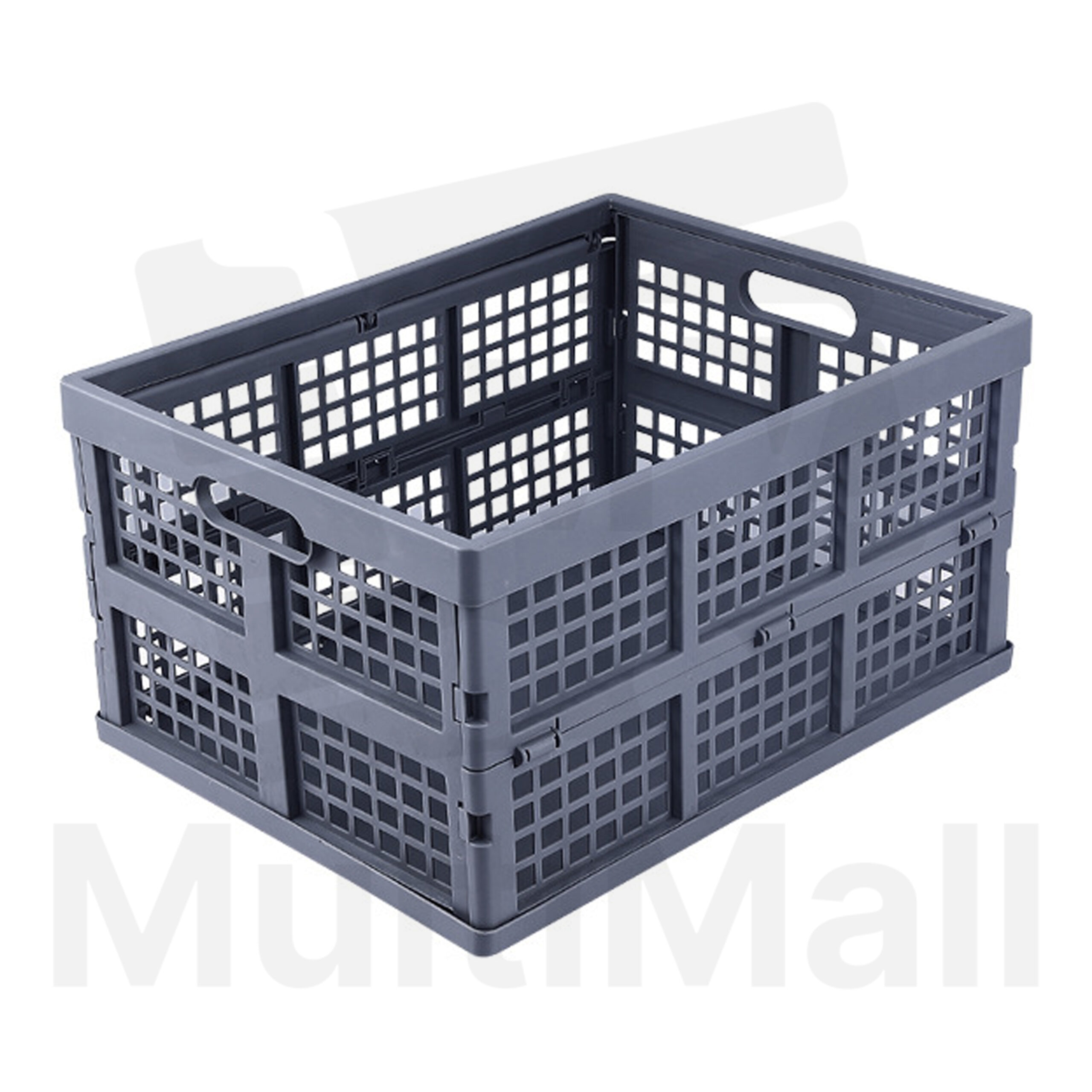 Grey Foldable Storage Basket–Stackable Folding Plastic Crates, Collapsible Multifunctional Bin for Dirty Clothes in Bathroom and Bedroom – Space Saving, Foldable, and Portable Easy Storage Organizer for Toys, Snacks, Books, Dirty Clothes, and Towels