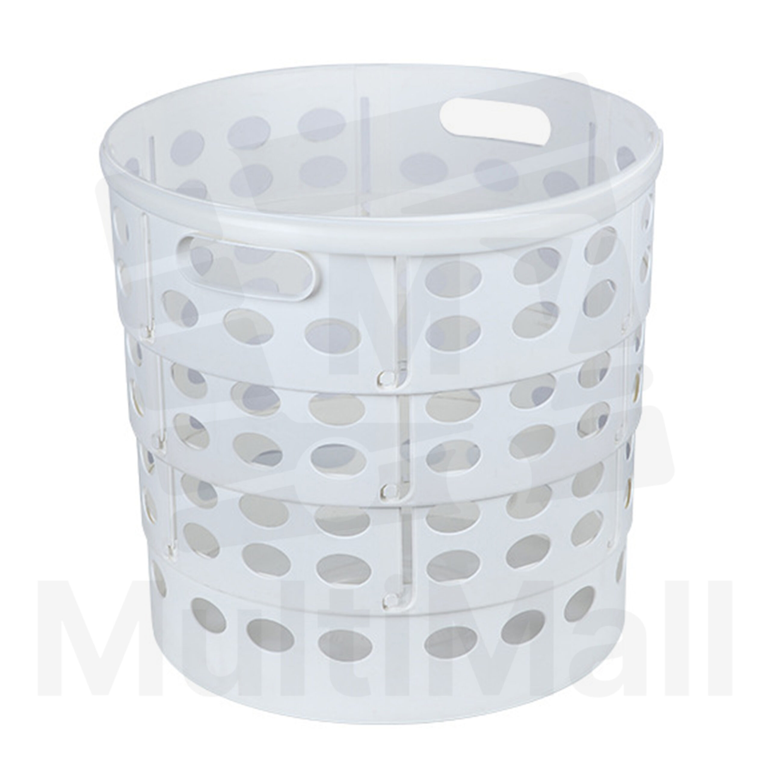 White Collapsible Laundry Basket – Round Collapsible Plastic Hamper Handle for Dirty Clothes in Bathroom and Bedroom – Multifunctional, Space Saving, and Portable Easy Storage Organizer Bin for Toys, Towels, and Blankets| Laundry Basket