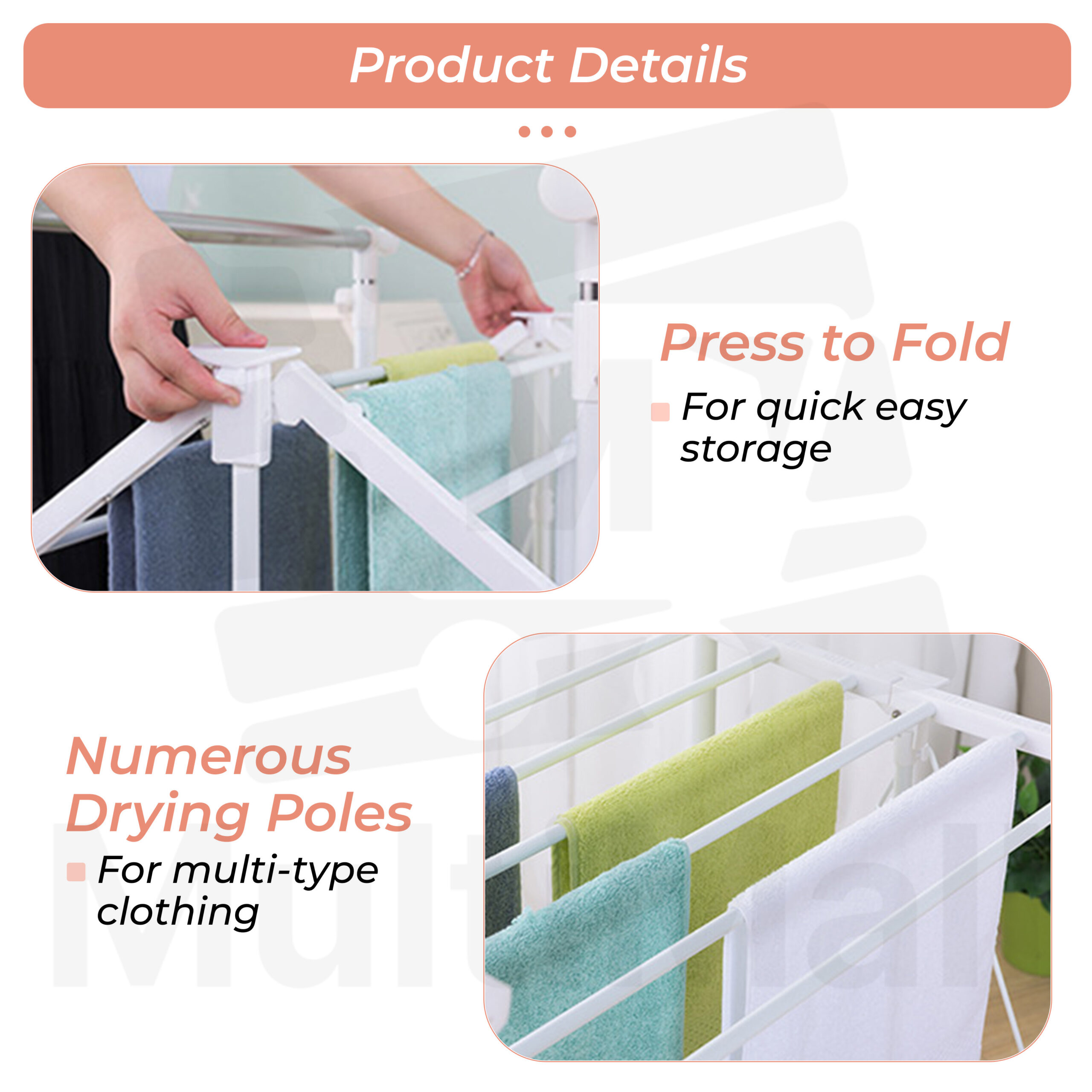 Two Tier Storage Drying Rack Multi-Functional Drying Rack Stainless Steel Upgraded Laundry Rack 1 ...
