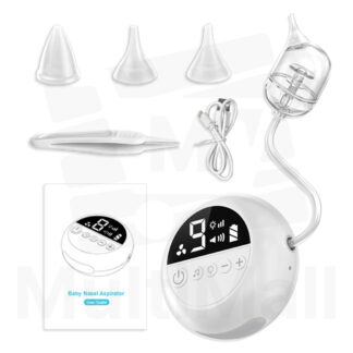 Baby Nasal Aspirator, Newborn Electric Nose Cleaner Sucker 9 Suction Modes Adjustable and 3 Food-Grade Silicone Nozzle, Rechargeable Mucus Suction Soothing Music and Adjustable Light for Infants