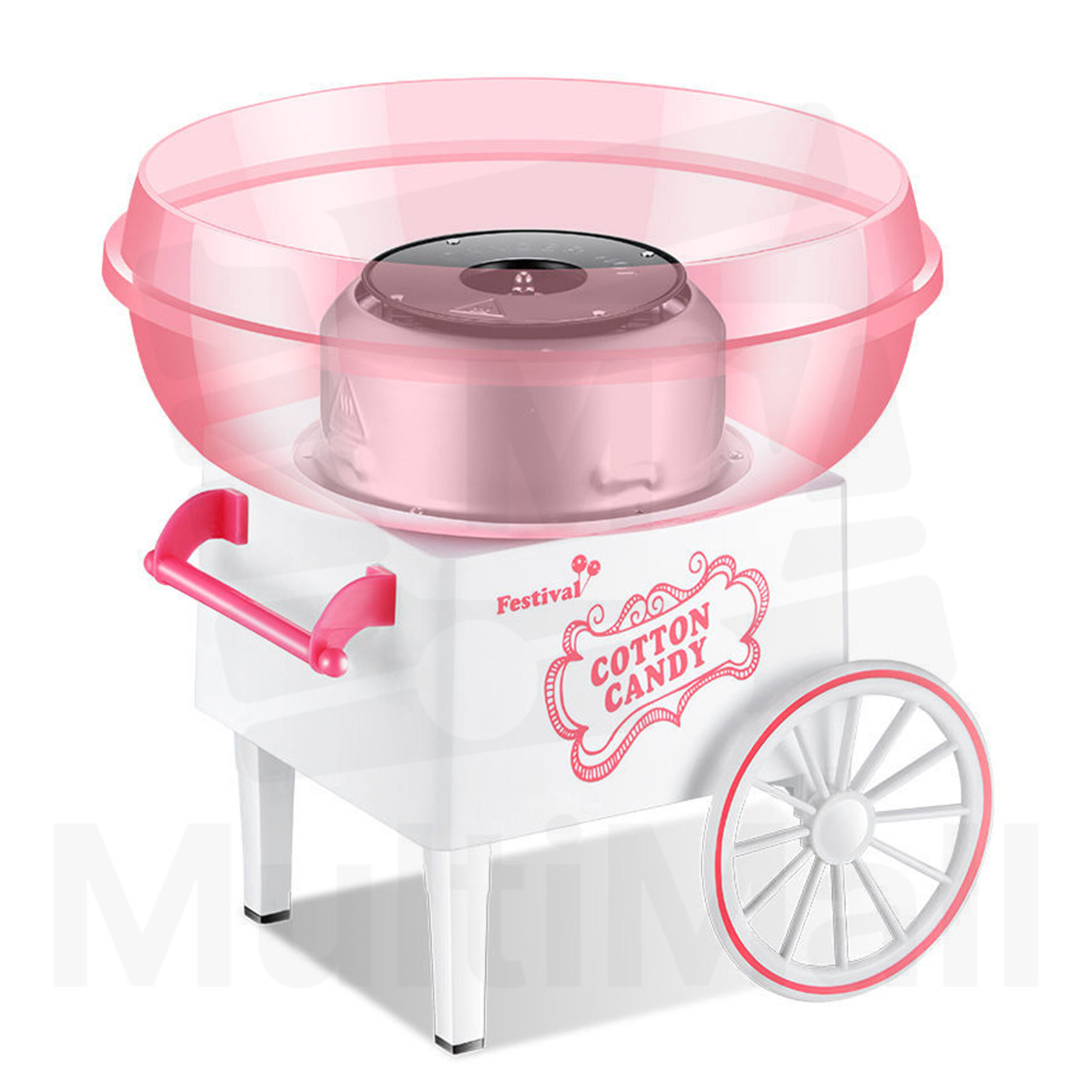 Retro Pink Cotton Candy Machine, Electric DIY Cotton Floss Machine for ...