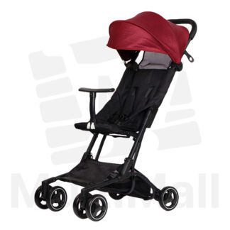 Baby Red Stroller  Foldable Canopy, Baby Stroller Light Weight, Newborn Stroller up to 3 years old, Travel Stroller Adjustable Backrest, Brake, and Storage Basket, Lightweight and Self-Folding