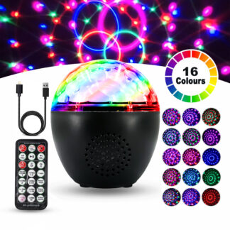 Disco Ball Light 16 Colors Rechargeable Loudspeaker, can be hung, Remote control, Bluetooth Link Play Music, Wide applications for Birthday party, karaoke, Christmas, Wedding, Music Party, Home Party