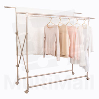 Aluminum Laundry Rack H-Type 1.9M 2 Pole, Large Capacity, Rustproof, Waterproof, Strong Load-Bearing, Retractable Poles
