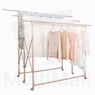 Aluminum Laundry Rack H-Type 1.9M 3Pole, Large Capacity, Rustproof, Waterproof, Strong Load-Bearing, Retractable Poles