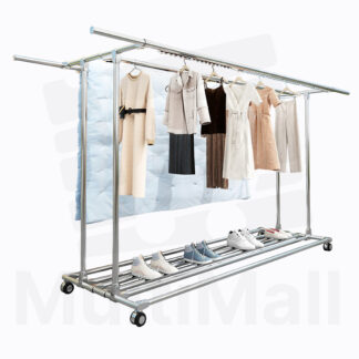 201 Outdoor Laundry Rack 3 Poles, Large Capacity, Stainless Steel, Thick Pipe, Large Storage Capacity, Windproof, Strong Bearing Capacity